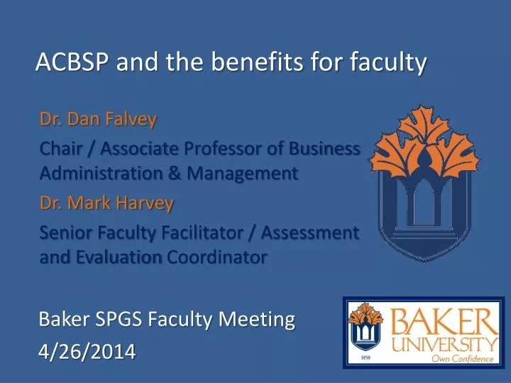 acbsp and the benefits for faculty