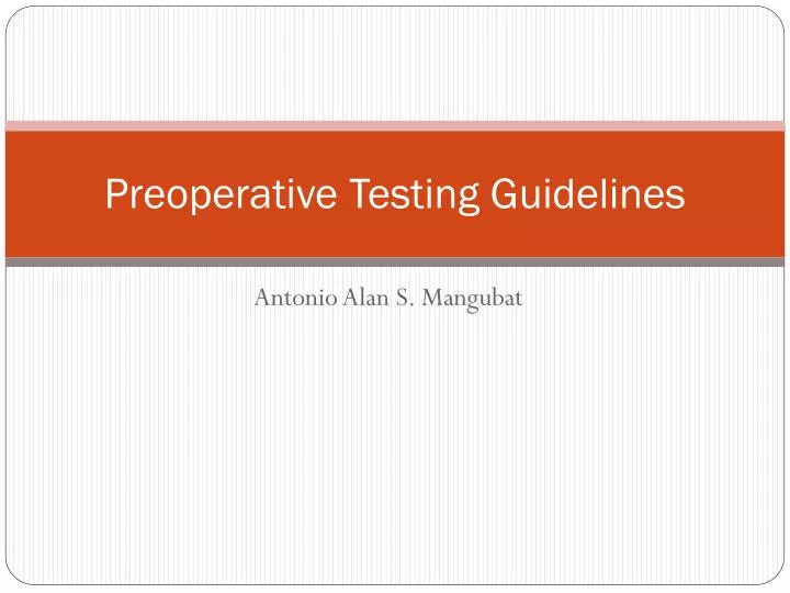 preoperative testing guidelines