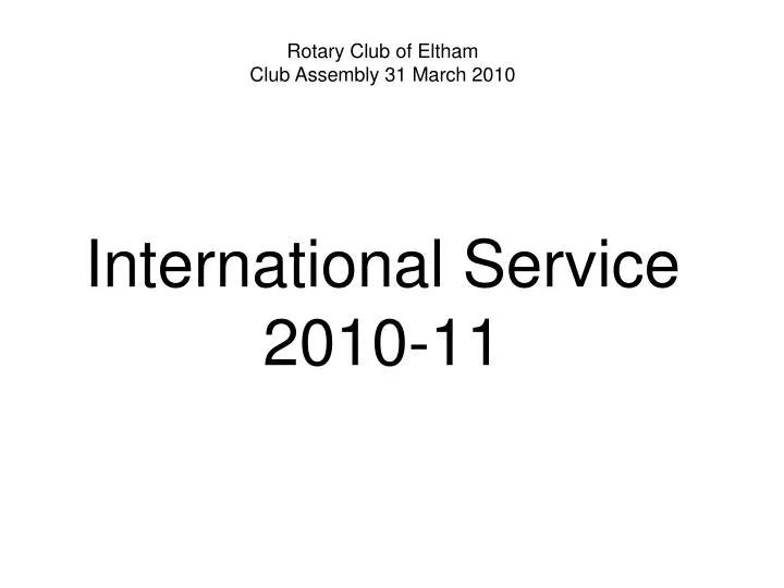 international service 2010 11