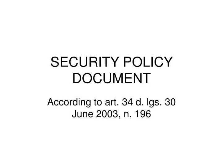security policy document
