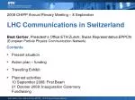 Advancing Public Engagement for Swiss LHC: Funding, Communication, and Future Activities - slide 1