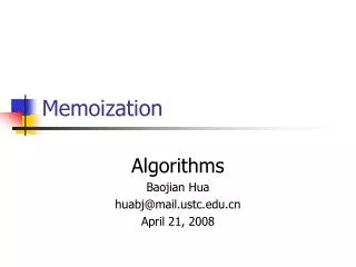 Memoization