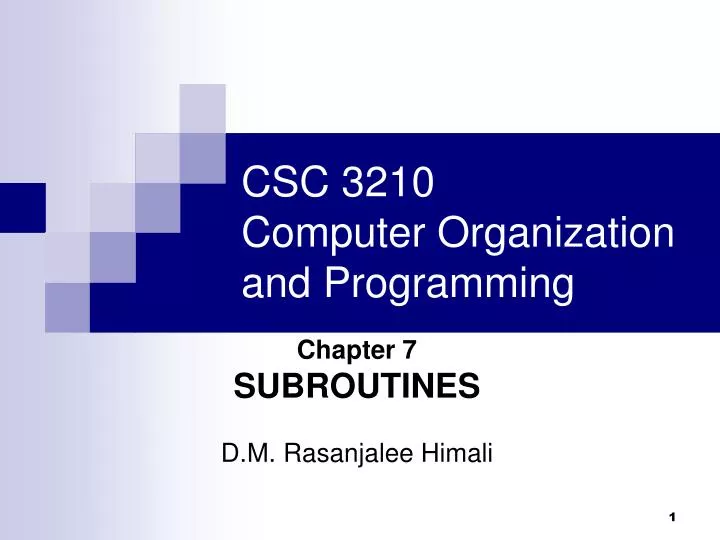 csc 3210 computer organization and programming