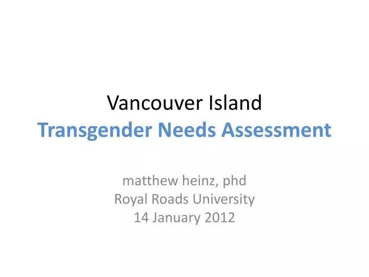 vancouver island transgender needs assessment