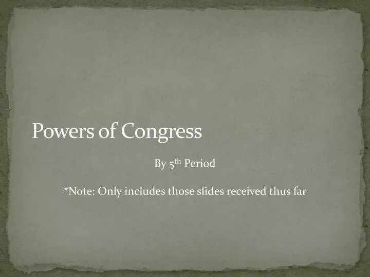 powers of congress