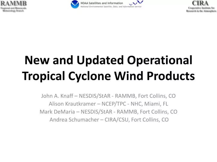 new and updated operational tropical cyclone wind products