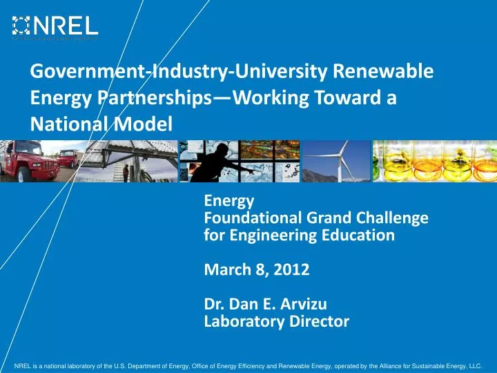 government industry university renewable energy partnerships working toward a national model