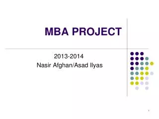 MBA PROJECT