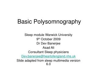 Basic Polysomnography