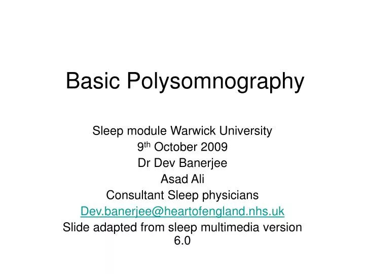 basic polysomnography