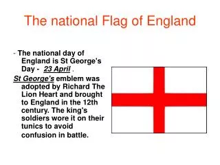 The national Flag of England