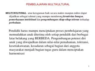 pembelajaran multikultural