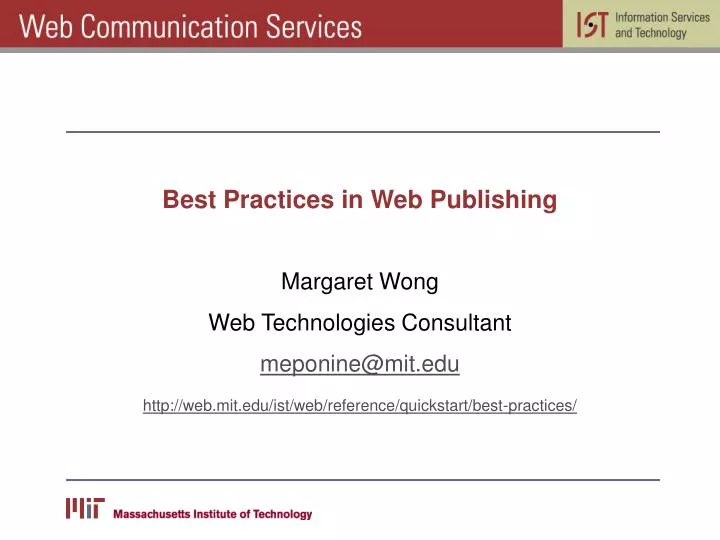 best practices in web publishing
