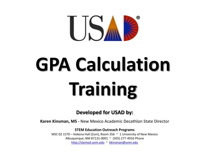 gpa calculation training