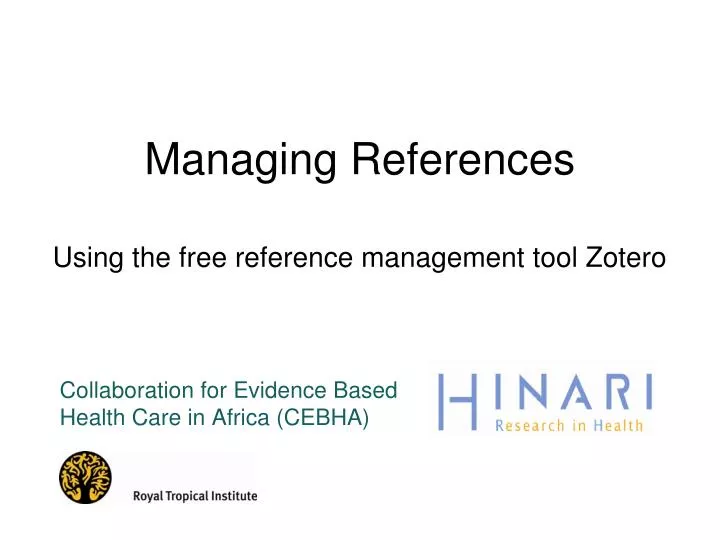 using the free reference management tool zotero