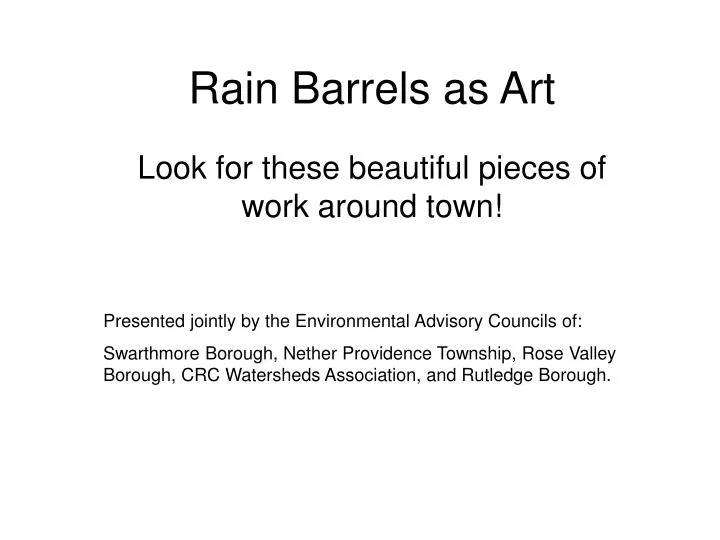 rain barrels as art