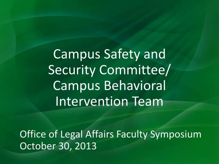 campus safety and security committee campus behavioral intervention team