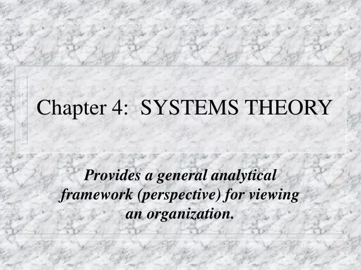 chapter 4 systems theory