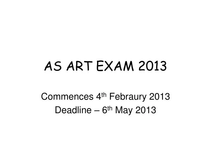 as art exam 2013