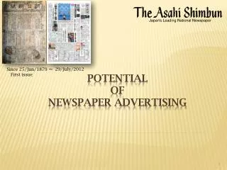 potential of Newspaper advertising