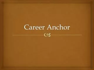 career anchor