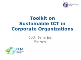 Toolkit on Sustainable ICT in Corporate Organizations