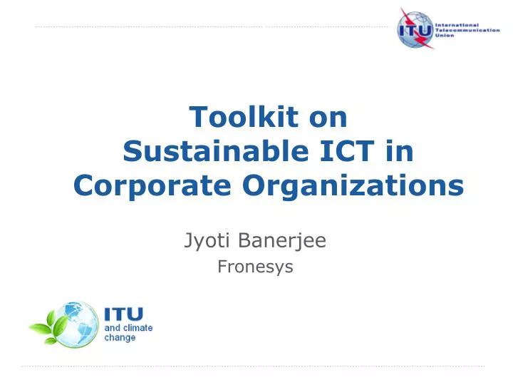 toolkit on sustainable ict in corporate organizations