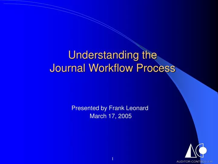 understanding the journal workflow process