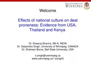 Welcome Effects of national culture on deal proneness: Evidence from USA, Thailand and Kenya