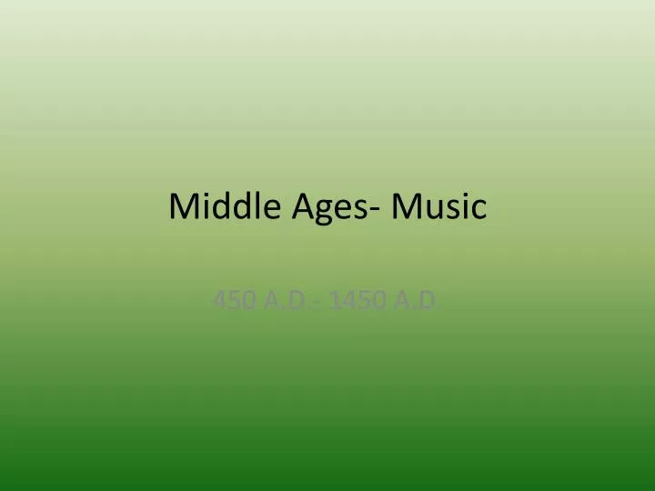 middle ages music