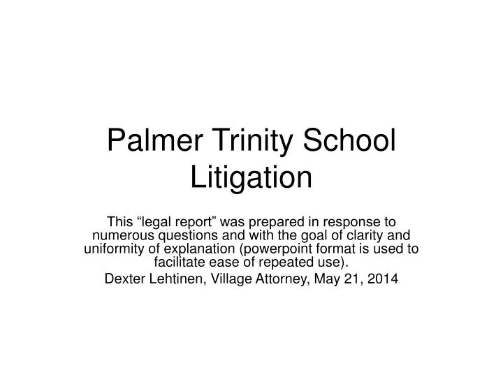 palmer trinity school litigation