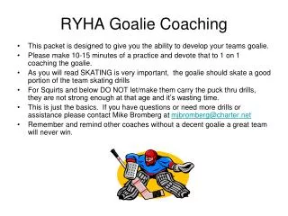RYHA Goalie Coaching
