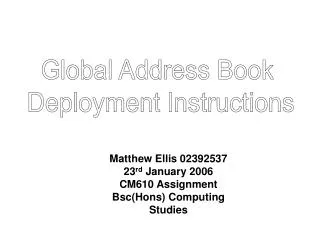 Global Address Book Deployment Instructions