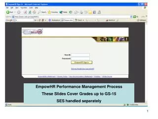 EmpowHR Performance Management Process These Slides Cover Grades up to GS-15