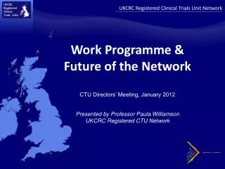 UKCRC Registered Clinical Trials Unit Network