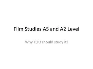Film Studies AS and A2 Level