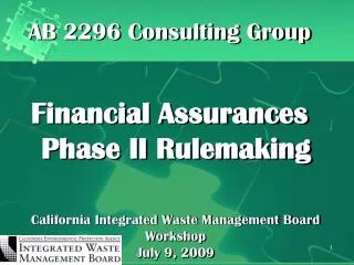 California Integrated Waste Management Board Workshop July 9, 2009