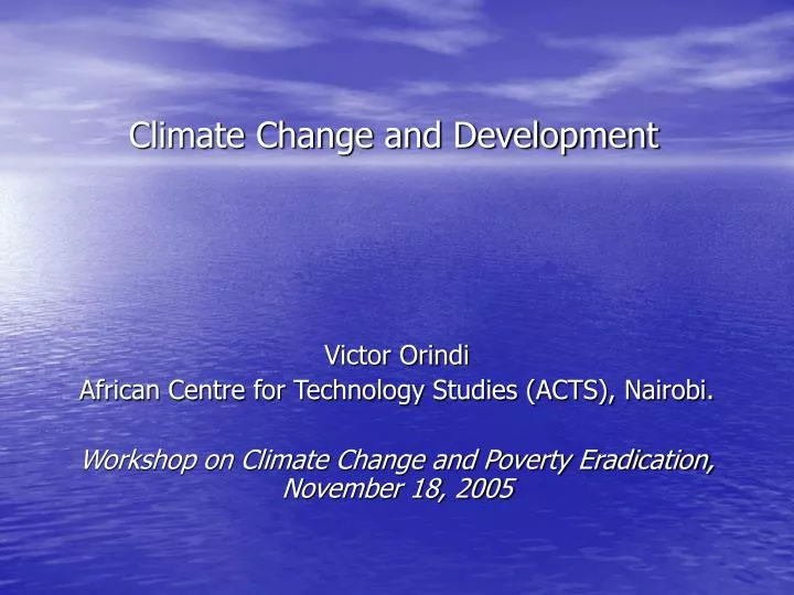 climate change and development