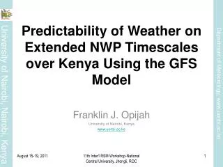 predictability of weather on extended nwp timescales over kenya using the gfs model