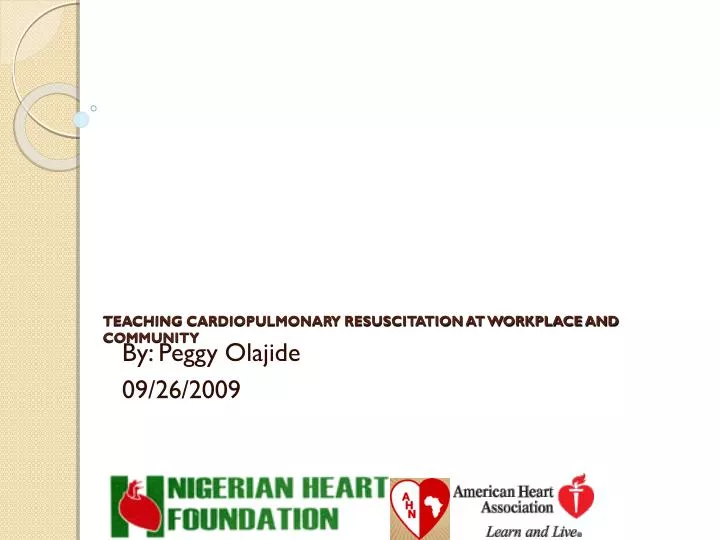 teaching cardiopulmonary resuscitation at workplace and community