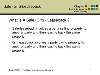 What Is A Sale (Gift) - Leaseback ?