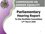 COMMISSION ON GENDER EQUALITY - slide 1
