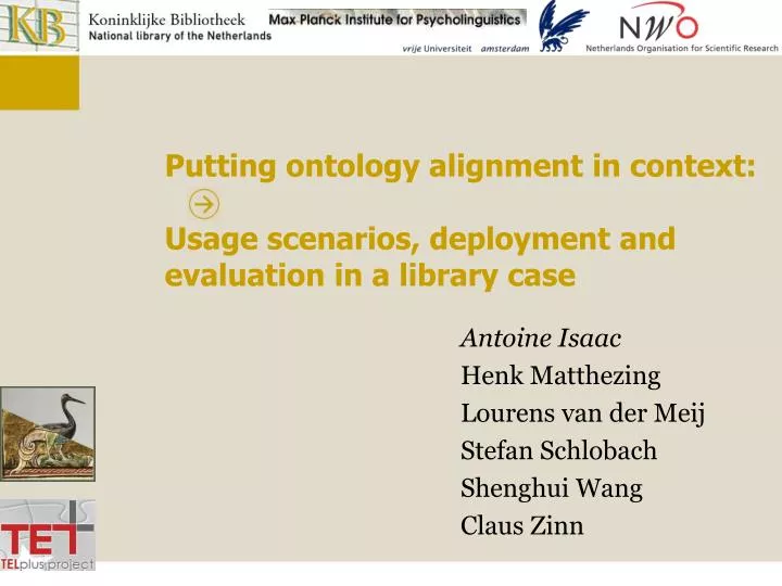 putting ontology alignment in context usage scenarios deployment and evaluation in a library case