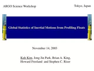 Global Statistics of Inertial Motions from Profiling Floats
