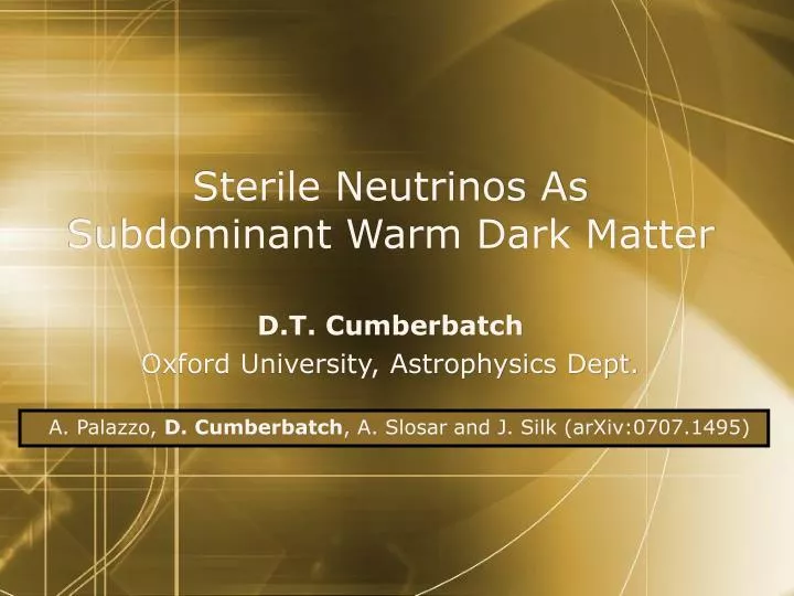 sterile neutrinos as subdominant warm dark matter