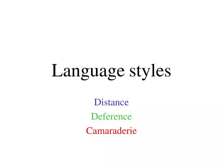 language styles