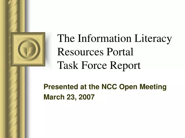 the information literacy resources portal task force report