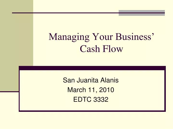managing your business cash flow