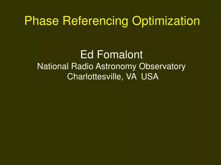 phase referencing optimization