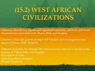 (15.2) WEST AFRICAN CIVILIZATIONS